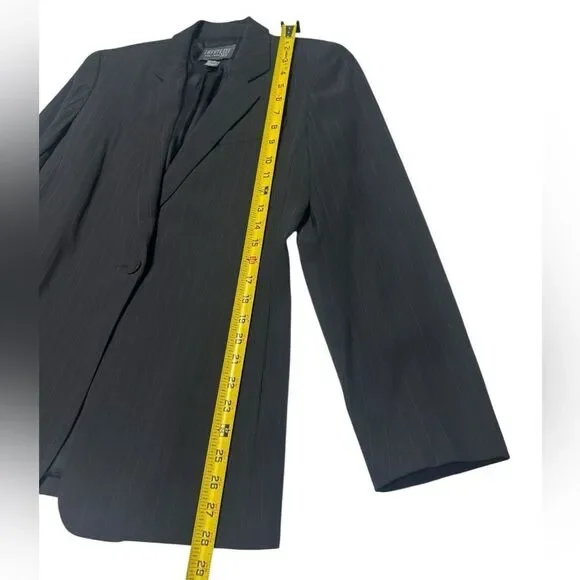 Lafayette 148 New York Charcoal Striped Blazer - Picture 7 of 10